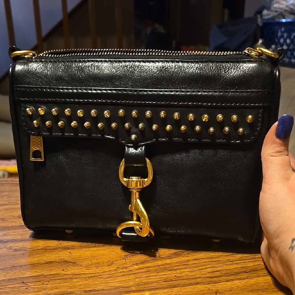 Rebecca Minkoff Black Studded Leather Crossbody Bag